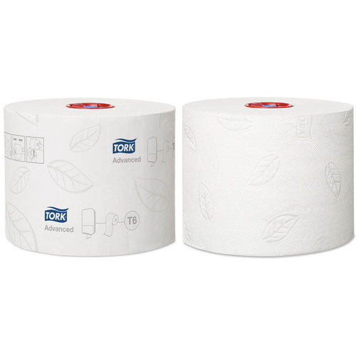 Tork Mid Size Toilet Roll 2 Ply Advanced T6 White Carton of 27 Rolls