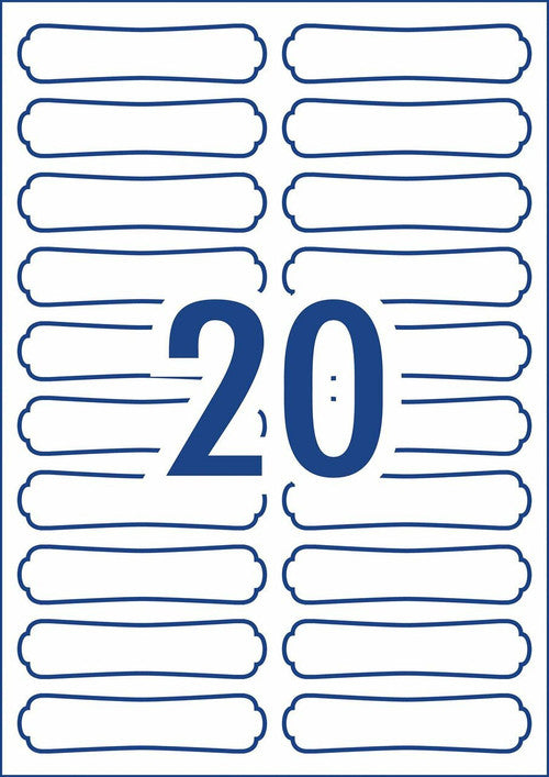 Avery Textured White Kitchen and Pantry Labels AE9009 66 x 15mm 80 Pack 20UP