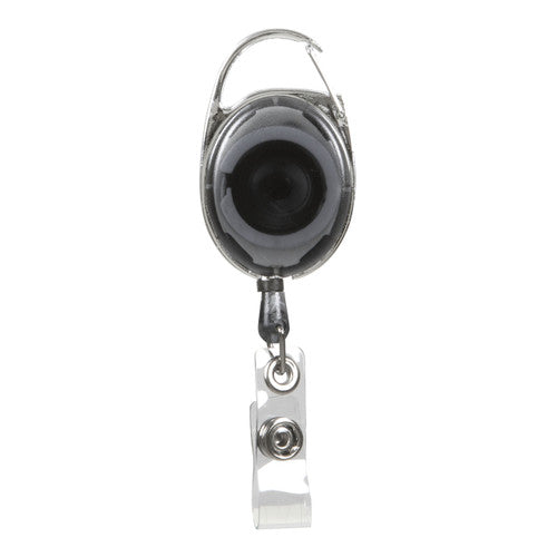 Rexel Retractable Snap Lock Holder Charcoal Pack of 12