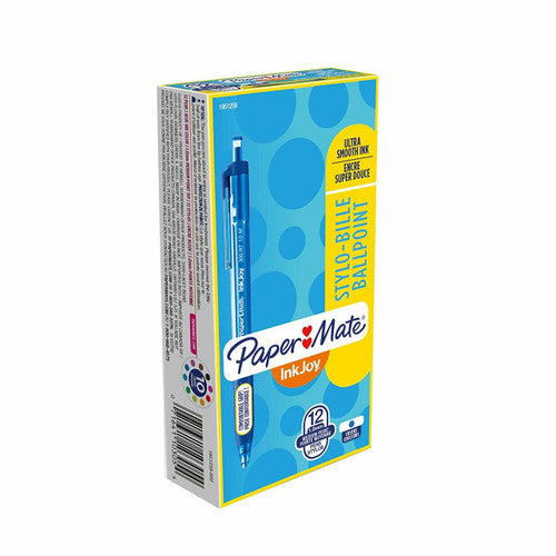 Papermate Inkjoy 300 Retractable Ballpoint Pen Medium Blue Box of 12
