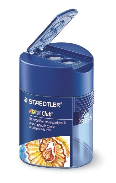 Staedtler Noris Club Triangular Double Hole Tub Sharpener with Metal Insert 512 128