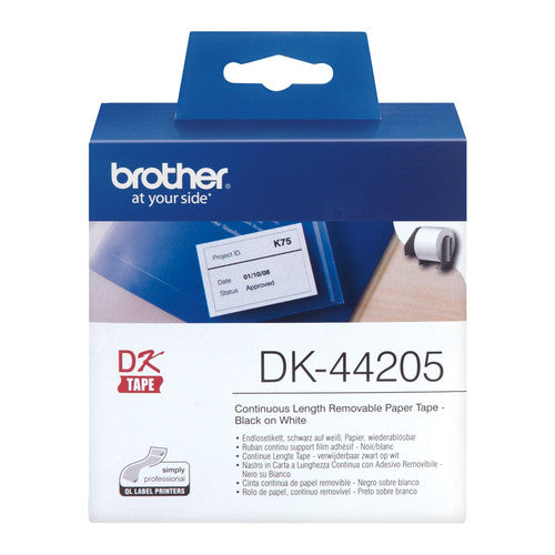 Brother Label Roll DK44205 62mm x 3048m Black on White