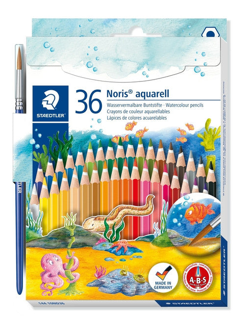 Staedtler Noris Club Aquarell Watercolour Pencils Assorted Box of 36 144 10ND36