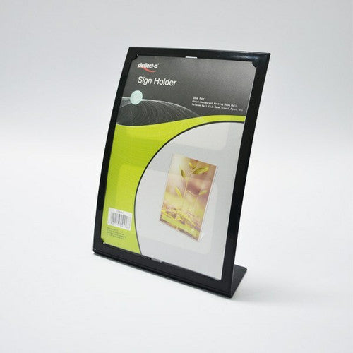 Deflecto Anti-Glare Curved Sign Holder A5 Black