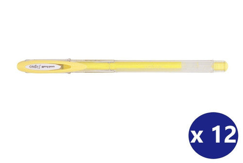 Uni Signo Angelic Colours Gel Ink Pen 0.7mm Yellow Box of 12