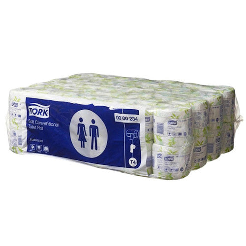 Tork Soft Conventional Toilet Roll 2 Ply Advanced T4 White Carton of 48 Rolls