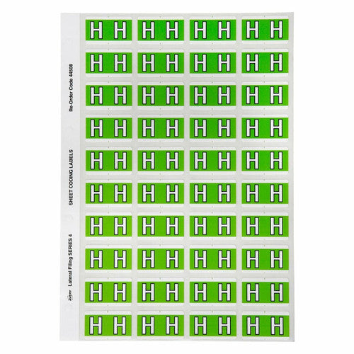 Avery Alphabetical H Side Tab Colour Coding Labels 25 x 42mm 240 Pack