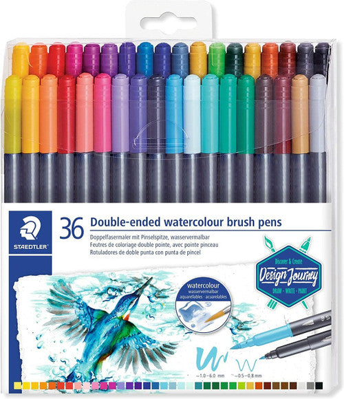 Staedtler 3001 TB36 Marsgraphic Duo Watercolour Brush Pen Assorted Wallet of 36