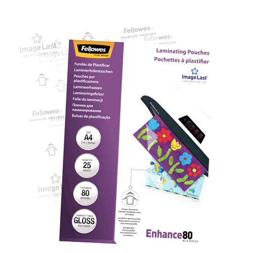 Fellowes ImageLast A4 80 Micron Laminating Pouch Pack 25