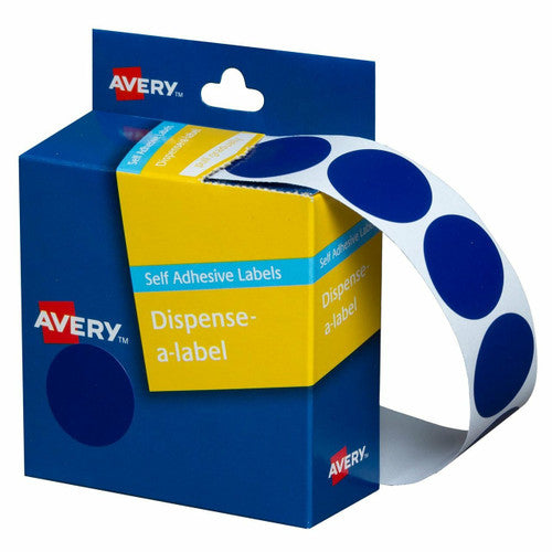 Avery Blue Dispenser Labels Circle 24mm 500 Pack