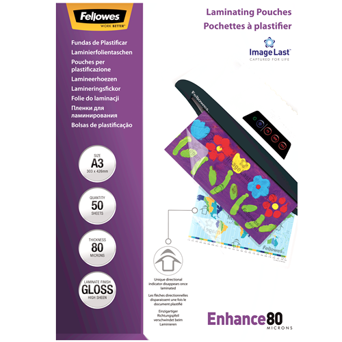 Fellowes ImageLast A3 80 Micron Laminating Pouch Pack 50