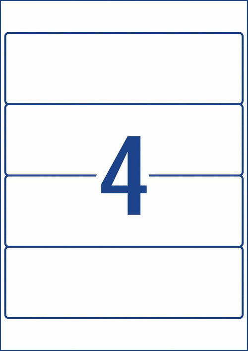 Avery White TrueBlock Lever Arch Labels L7171 100 Pack 200 x 60mm 4UP