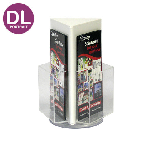 Deflecto Rotating Countertop Brochure Holder DL White