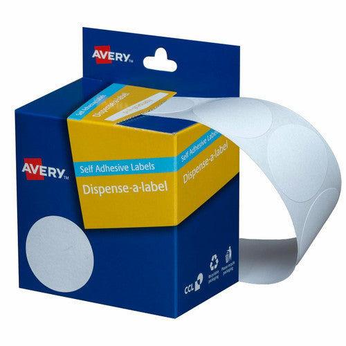 Avery White Dispenser Labels Circle 32mm 350 Pack