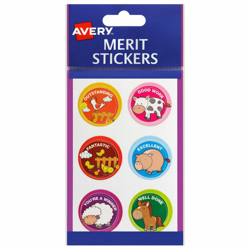 Avery Merit Stickers Farm Animals Pack 96