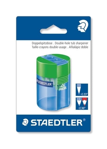 Staedtler Double Hole Tub Sharpener in Blistercard 512 006 BK