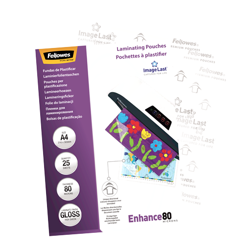 Fellowes ImageLast A4 80 Micron Laminating Pouch Pack 25