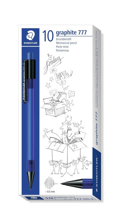 taedtler Graphite 777 Mechanical Pencil 0.5mm Blue Barrel Box of 10 777 05-3