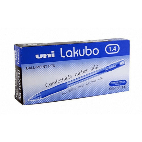 Uni Lakubo SG-100 Ballpoint Pen 1.4mm Blue Box of 12