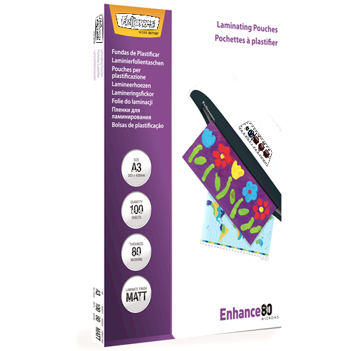 Fellowes Matt A3 80 Micron Laminating Pouch Pack 100
