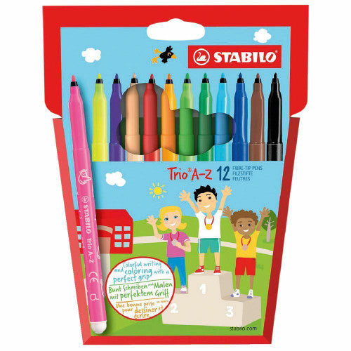 Stabilo Trio Coloured Pens Wallet of 12 Assorted
