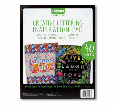 CRAYOLA 99 0026 SIGNATURE CREATIVE LETTERING INSPIRATION PAD