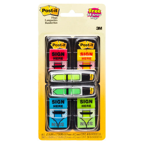 Post-it Sign Here Flags Assorted Colours with Arrow Flags Value Pack 680-SH4VA