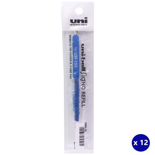 Uni-Ball UMR-10 Refill for Gel Impact 1.0mm Rollerball Pen Blue Box of 12