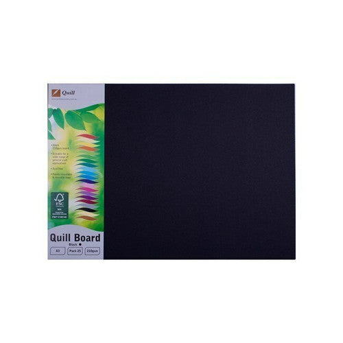 Quill Surface Board 210gsm A3 Black Pack of 25