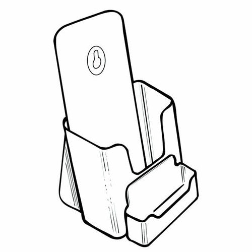 Deflecto Brochure Holder with Business Card DL Portrait