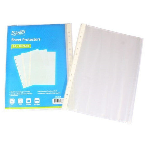 Bantex A4 Sheet Protectors Economy PP Clear Pack of 10