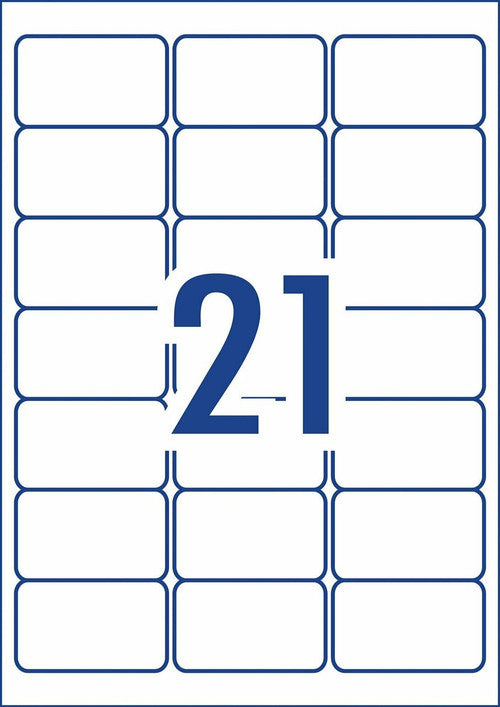 Avery Durable Heavy Duty Labels L7060 525 Pack 63.5 x 38.1mm 21UP