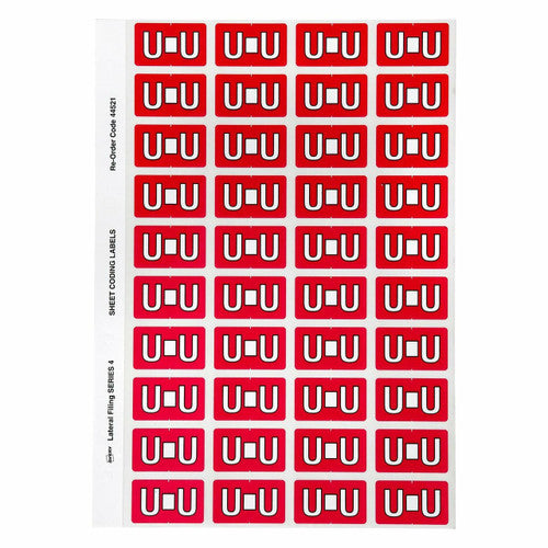 Avery Alphabetical U Side Tab Colour Coding Labels 25 x 42mm 240 Pack