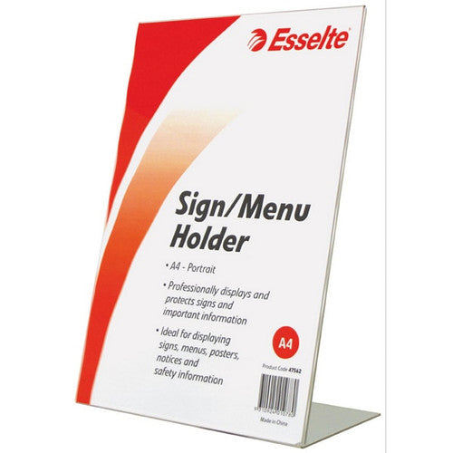 Esselte 47562 Sign or Menu Holder Slanted Portrait A4
