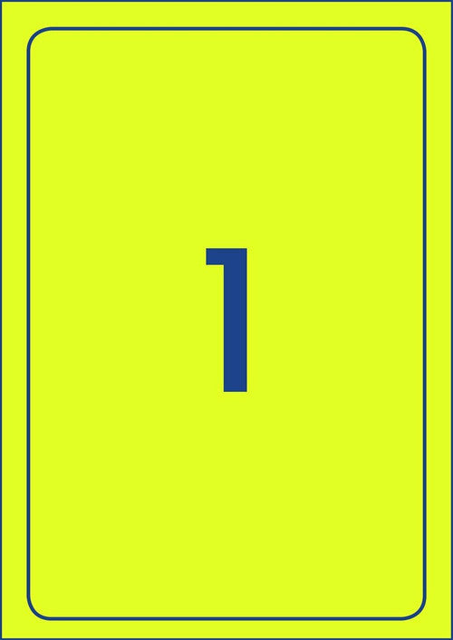 Avery Fluoro Yellow Shipping Labels A6 L7175FY 20 Pack 105 x 148mm 1UP