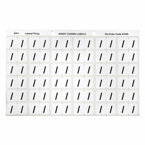 Avery Alphabetical Slash Side Tab Colour Coding Labels 25 x 38mm 180 Pack