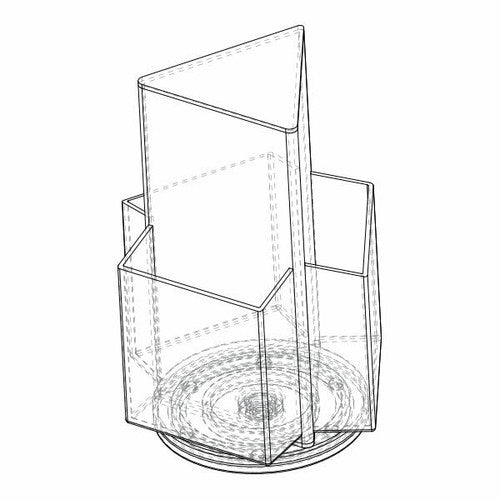 Deflecto Rotating Countertop Brochure Holder DL White