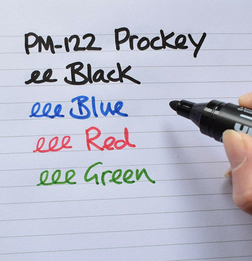 Uni Prockey PM-1228C Permanent Marker 1.8mm Bullet Tip Assorted Wallet of 8