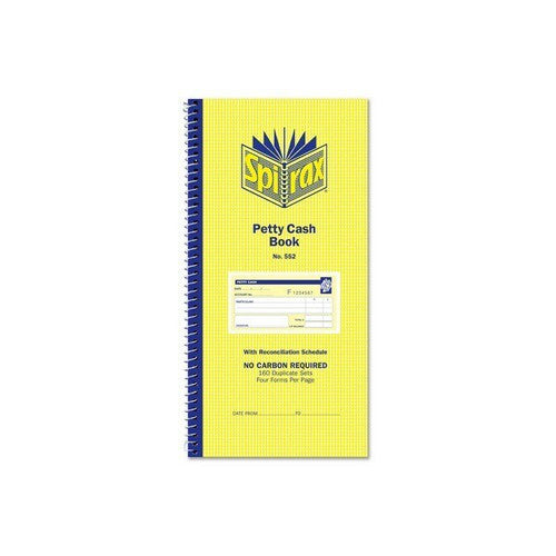 Spirax Carbonless Petty Cash Book 160 Duplicate Sets