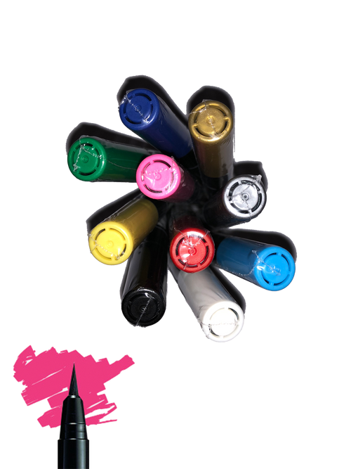Posca PCF-350 Paint Marker Pen Brush Tip Bundle of 10 Individual Colours