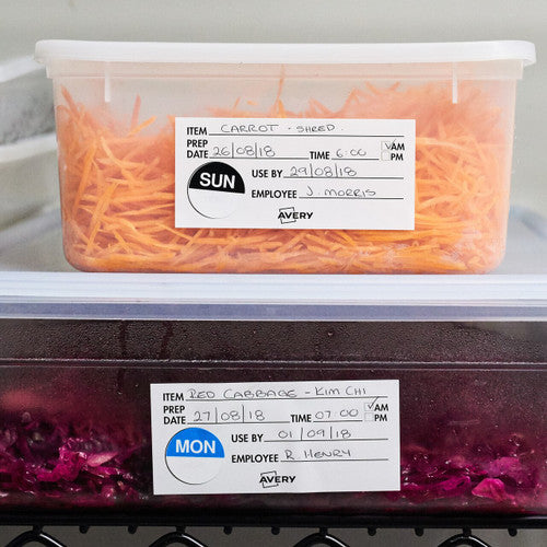 Avery Shelf Life Labels Removable White Black 500 Labels