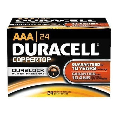 Duracell MN2400 Coppertop Alkaline AAA Batteries 1.5V Box of 24