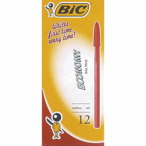 BIC Economy Ballpoint Pen Medium Red Box of 12