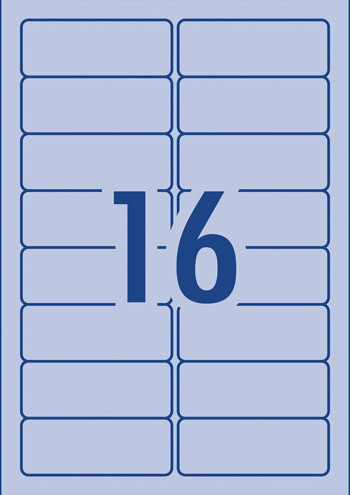 Avery Multi-Use Sky Blue Coloured Labels 63.5 x 24mm Laser Inkjet Permanent 160 Labels 10 Sheets