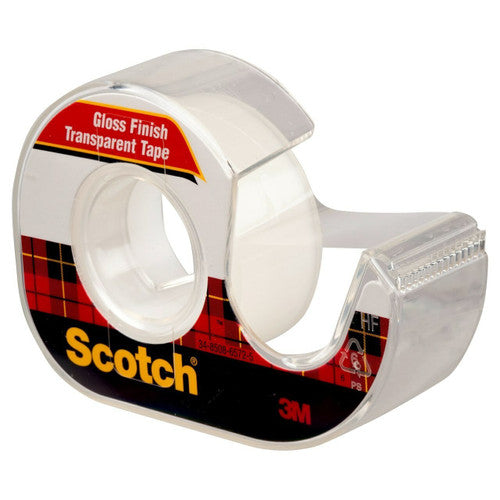 Scotch 3157S Transparent Tape with Dispenser 19mm x 7.62m Pack of 3