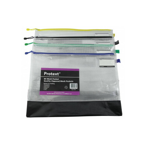 Protext Mesh Pouch B4 with Note Card Holder Assorted Zipper
