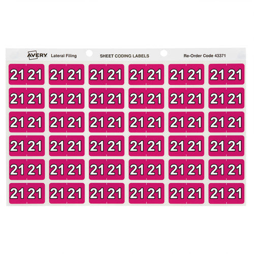 Avery 21 Side Tab Year 2021 Code Label 25 x 38mm 180 Pack