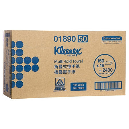 Kleenex Multifold Hand Towel White 150 Sheets Pack of 16
