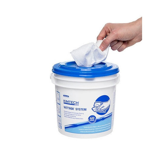 Kimtech Wettask Meltblown Sanitising Wipes Bucket White 90 Sheets Carton of 6