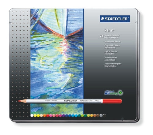 Staedtler 125 M24 Karat Aquarell 125 Watercolour Pencil Assorted Tin 24